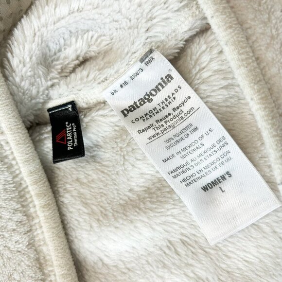 Patagonia Re-Tool Snap-T Fleece Pullover Cream Raw Linen Size L - Picture 8 of 10